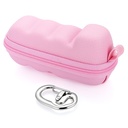 Divoti Asthma Inhaler Travel Case with Secure Clip-on Keychain Carabiner, Includes Inhaler Holder Case Only -Pink