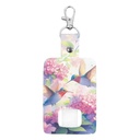 Gomyblomy Hydrangea Flowers Hummingbird Inhaler Holder Keychain for Women PU Leather Inhalers Carrying Case Asthma Inhalers Holder Waterproof Portable Cases, Inhalers Not Included