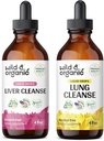 Άγρια & οργανική πλύση ήπατος Βάμμα 4 fl oz & Lung Cleanse Βάμμα 4 fl oz