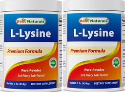 Best Naturals Lysine Powder, 1 Pound - 100% Pure (1 LB (Pack of 2))