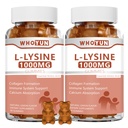 L-Lysine 1000mg Gummies, Chewable Lysine Supplement for Adults, Immune Support, Collagen Formation Support, Lemon Flavor, 120 Count