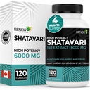 Renew Actives Shatavari Capsules – Natural Adaptogen for Energy, Vitality, & Endurance – Promotes Wellness & Resilience with Ayurvedic Herbs – Organic, Vegan – Made in Canada – 120 Capsules