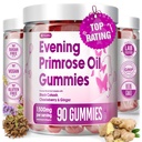 90 Evening Primrose Oil Gummies w/ Black Cohosh, Chasteberry, Ginger | 90 count, 45 Day-supply, 1500mg. Vegan, Non-GMO, Sugar-Free