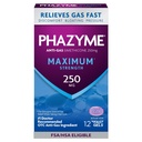 Phazyme Gas Relief, Maximum* Strength Gas and Bloating Relief for Adults, 250 mg Simethicone, 12 Count, Fast Gels to Quickly Ease Bloating, Pressure & Discomfort