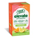 True Lemon Elevate Citrus Blast Energy Drink Powder - Vitamin C Electrolytes Powder Packets with 120 mg Green Tea Caffeine, GABA, L-Theanine - Sugar Free Hydration Packets, Focus Supplement, 12 Count