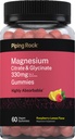 Piping Rock Magnesium Citrate & Glycinate | 60 Gummies | Raspberry Lemon Flavor | 330mg | Highly Absorbable | Vegan, Non-GMO, Gluten Free