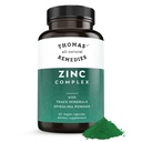 Thomas All-Natural Remedies Zinc Complex 26mg – 6 Zinc Forms for Maximum Absorption + Spirulina – Immune & Skin Support – Trace Minerals - 60 Capsules - Vegan, No Fillers, Made in USA