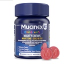 Mucinex Children's Mighty Chews Nighttime Cold and Flu Medicine, Children's Acetaminophen, Dextromethorphan, & Doxylamine Succinate, Kids Cough Medicine, Ages 6+, 16 Medicated Chewable Tablets
