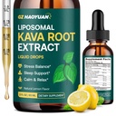 Liposomal Kava Kava Drops for Calming & Relaxation – Kava Root Extract Supplement with GABA, Ashwagandha & Magnesium - Support Mood & Better Sleep, Fast-Absorbing Vegan Kava Liquid Drops Lemon 2 Fl Oz