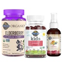 Garden of Life Immune Support Bundle: Organics Elderberry Gummies with Echinacea, Zinc 120 Count + Kids Immune Gummy 60ct - Cherry + Organics Vitamin C Spray 2 Fl Oz - Orange Tangerine