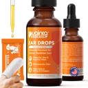 PUAINTA Dog Ear Drops with Finger Cots, Natural Dog Ear Cleaner and Infection Treatment, Quantum Silver Dog Ear Cleaning Solution for Itching, Irritation & Wax Build-Up,1oz