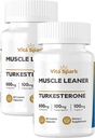 Turkesterone Muscle Leaner - High Potency Men's Supplement with Tongkat Ali & Fadogia Agrestis for Workout, Support Performance Energy Vitality Stamina Strength | 120 Capsules