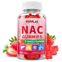 NAC Gummies for Adults & Kids, 1000mg N-Acetyl Cysteine Supplement for Antioxidants & Immune Support, Sugar-Free, Vegan, Strawberry Flavor, 60 Count