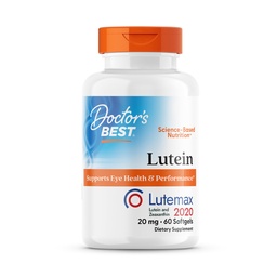 Doctors Best Lutein Featuring Lutemax and Meso-Zeaxanthin Supplement 20 mg (Support Visual Function) - 60 Softgels