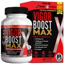 Vigor Boost Max Extra Strength, Organic Maca Root Supplement, Black Red Yellow Maca, 60 Capsules, 30-Day Supply (1)