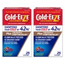 Cold-Eeze Plus Natural Mixed Berry Cold & Flu Zinc Lozenges, Multi-Symptom Relief, Homeopathic Cold Remedy, Reduces Duration of the Common Cold by 42%, Sambucus Nigra for Symptoms, 25 Ct, 2 Pack