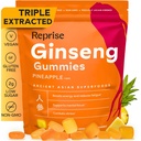 Reprise Ginseng Gummies for Adults | Korean Ginseng Supplement for Men and for Women | 240 mg Red Ginseng Gummy | Energy Gummies for Memory, and Immunity | Reduced Sugar Ginseng Chews, 45 Gummies