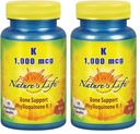 Nature's Life Vitamin K 1000mcg | Phylloquinone K-1 Supplement, Healthy Bones & Cardiovascular Support | 50CT (Pack of 2)