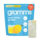 GRAMMS Clear Protein Powder, 20g Grass-Fed Whey Isolate, Zero Sugar, Zero Lactose (15 Pack, Lemonade)