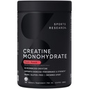 Sports Research® Creatine Monohydrate - Gain Lean Muscle, Improve Performance and Strength and Support Workout Recovery* - 5 g Micronized Creatine, Fruit Punch Flavor - 25 Servings