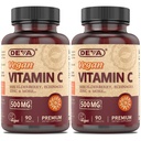 DEVA Vegan Vitamin C 500mg 2-Pack with Zinc, Elderberry, Echinacea & More, 90 Tablets Ea