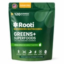 Natural Supergreens Multivitamin Gummies, Adaptogens, Pre & Probiotics, Fiber for Digestive & Gut Health, Bloating Support, Sugar Free, Green Apple – Individually Wrapped (120ct)