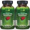 Irwin Naturals Pro-Active Nitric Oxide PWR - Blood-Flow Booster with L-Citrulline Beet Root & Red Spinach - Supports Cardiovascular and Physical Performance Supplements - 60 Liquid Soft-Gels (2 Pack)
