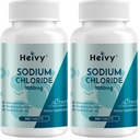Heivy Sodium Chloride Capsules 1000mg - Pure Salt-Tablets, 365 Tablets, Sodium Chloride, Non-GMO - Electrolyte Balance and Hydration Support, Electrolytes Replenisher Hydration Drink, (Pack of 2)