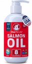 Salmon Oil for Dogs & Cats - Healthy Skin & Coat, Fish Oil, Omega 3 EPA DHA, Liquid Food Supplement for Pets, All Natural, Supports Joint & Bone Health, Natural Allergy & Inflammation Defense, 8 oz | Soft Shiny Glossy Coat, EPA DHA, Immune System & Heart Function Support, Normal Shedding, Supplement for Pets