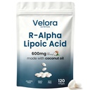 R-Alpha Lipoic Acid, R Alpha Lipoic Acid 600mg for Neuropathy with Coconut Oil | Non-GMO, Gluten Free, Vegan – 120 Softgels (1 Bag)