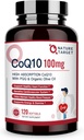 NATURE TARGET CoQ10-100mg-Softgels με 10mg PQQ - Υψηλή Απορρόφηση Συνένζυμο-Q10 με Βιολογικό-Olive-Oil - Αντιοξειδωτικό για την Υγεία της Καρδιάς & του Εγκεφάλου, Κυτταρική-Ενέργεια-Παραγωγή, 120 Υπηρεσίες