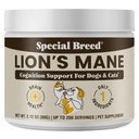 Organic Lion’s Mane for Dogs & Cats - Cognitive & Brain Support Supplement - Supports Memory, Focus & Nervous System Health - Mushroom Powder - 200 Servings