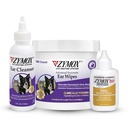 Zymox Enzymatic Ear Wipes, Ear Cleanser, & Otic Plus Ear Solution Hydrocortisone Free for Dogs and Cats - Product Bundle - for Dirty, Waxy, Smelly Ears and to Soothe Ear Infections