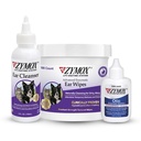 Zymox Enzymatic Ear Wipes, Ear Cleanser, & Otic Ear Solution for Dogs and Cats - Product Bundle - for Dirty, Waxy, Smelly Ears and to Soothe Ear Infections, 100 ct, 4 oz and 1.25 oz