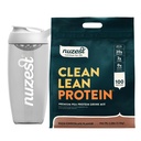 Nuzest Vegan Pea Protein Powder - Clean Lean Protein 100 Servings 20g Protein, Rich Chocolate Protein Shake Mix + Sports Shaker Bottle 24oz