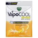 Vicks VapoCool Severe Medicated Sore Throat Drops, Max Strength Menthol, Soothes Sore Throat Pain, Honey Lemon Flavor, 45ct
