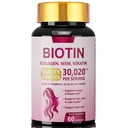 Biotin 10000mcg Supplements Keratin Vitamins MSM for Nail Hair Growth Biotin Vitamins Boosts Nail Strength, Supports Hair Thickness, Smooth Skin for Women Men 60 Capsules