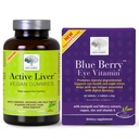 NEW NORDIC Liver & Eye Support Bundle, Active Liver Gummies with Milk Thistle Plus Blue Berry Eye Vitamin Tablets