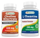 Best Naturals Choline Bitartrate 650 mg & L-Theanine 200mg