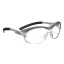 3M Safety Glasses with Readers, Nuvo Protective Eyewear, +2.5, ANSI Z87, Gray Frame, Clear Lens, Soft Nose Bridge, Side Shields