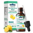 Methylene Blue Drops for Humans Pharmaceutical Grade, 11-in-1 Brain Formula w. Vitamin C Ester, Cacao & Phosphatidylserine, Support Cognitive, Memory & Focus, Third Party Tested, Formaldehyde-Free