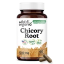 Wild & Organic Chicory Root Capsules - 1200 mg of Chicory Root Powder per Serving - Digestive & Gut Support - Prebiotic Inulin Supplement - Non-GMO, Vegan Inulin Capsules - 60 Count