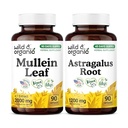 Wild & Organic Mullein Leaf 90 Capsules & Astragalus Root 90 Capsules