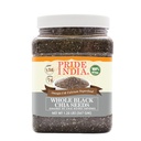 Pride Of India - Whole Black Chia Seeds - Omega-3 & Calcium Superfood, 1.25 Pound Jar