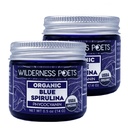 Wilderness Poets, Organic Blue Spirulina - 100% Phycocyanin (.5 oz. Blue Glass Jar - 2 Pack) - Naturally Brilliant Blue - No Maltodextrin, Fillers or Preservatives - Smoothies, Desserts, Ice Cream