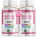 Menopause Supplements For Women, 400mg Black Cohosh & 200mg DIM for Hot Flashes, Night Sweats Relief & Hormone Balance, 35-in-1 with Probiotics, Ashwagandha & Red Clover, 200 Capsules/100-Day Supply