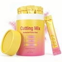 Cutting Drink Mix Powder – Supports Satiety Signaling, Energy, Gut & Overall Health with Prebiotic Formula (FOS), Chromium, Yerba Mate & 5-HTP – Strawberry Açaí, 30 Sticks