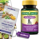 Spring Valley Vitamin B12 Fast Dissolve Tablets Extra Strength Metabolism Support 5000 mcg 45 Ct Plus Vitamin Vitality & Pill Buddy (3 Items)!