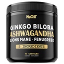NUQIIT Ashwangdha Capsules with Fenugreek Seed, Ginkgo Biloba & More - 90 Vegan Capsules
