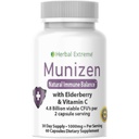 Munizen Immune System Support 60 Capsules Vitamin C, E, B6, Zinc, L-Glutamine HCI, European Elderberry Extract, Echinacea, Garlic Powder, Turmeric and Lactobacillus Acidophilus